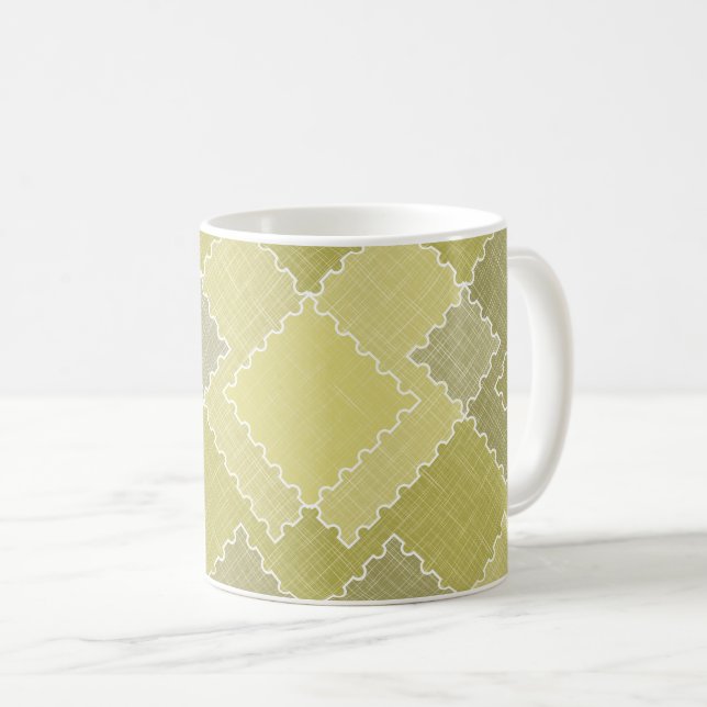 Texturierte Patchwork- Flickwerk vielfarbige Fleck Kaffeetasse (VorderseiteRechts)