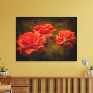 Texturierte pfirsichfarbene Rose Canvas drucken Leinwanddruck