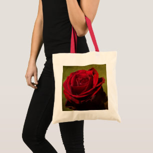 Texturierte Rote Rose Totbeutel Tragetasche