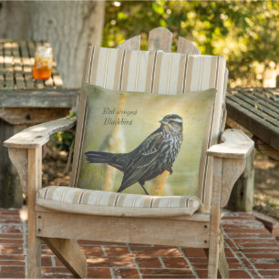 Texturierte Rotwinged Blackbird Outdoor Throw Kiss Kissen