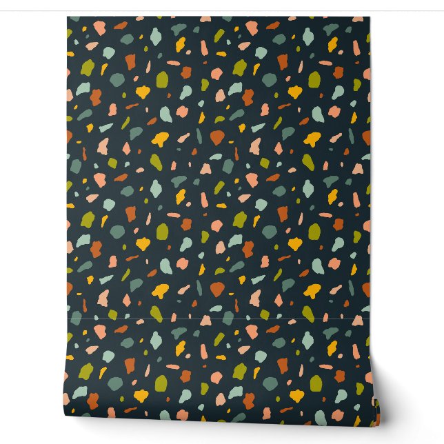 Texturierte Terrazzo-Fußketten - Marine Tapete (Abrollen)