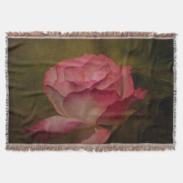 Texturierte tiefe rosa Rosenknochen Decke (Vorderseite)