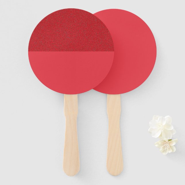 Texturierte Top Tomato Red Round Hand Fan (Custom) Fächer (Vorne und Hinten)