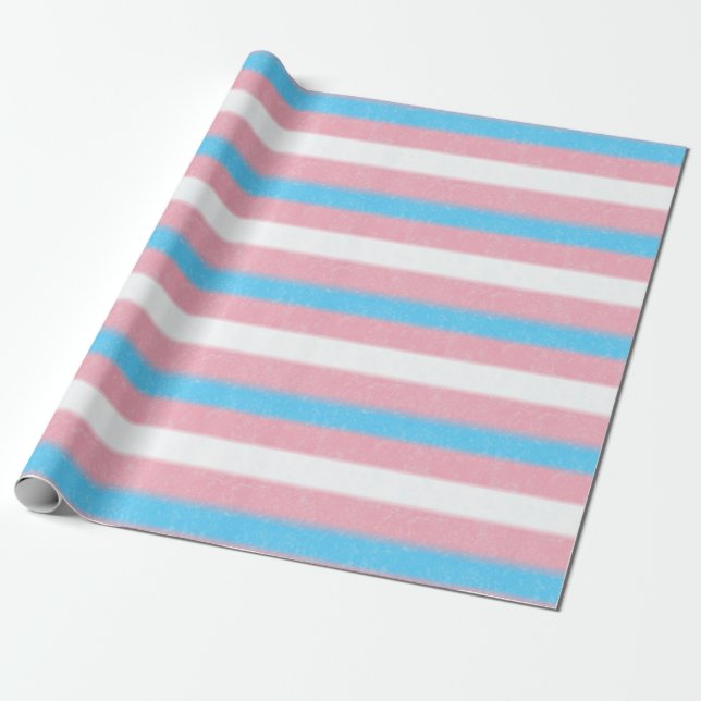 Texturierte Transgender-Flag-Farbstreifen Geschenkpapier (Ungerollt)