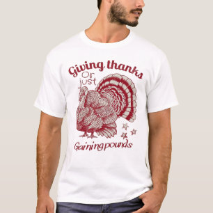 Texturierte Türkei-Zeichnung in reichhaltigem rote T-Shirt