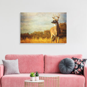 Texturierte Whitetail Stretched Canvas Print Leinwanddruck