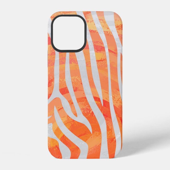 Texturierte Zebra Muster iPhone 12 Hülle (Rückseite)