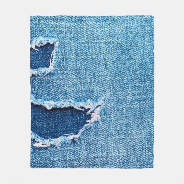 Texturierter Denim Hintergrund. Gewebebohrung Fleecedecke (Vorderseite)