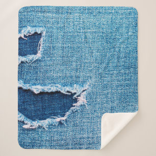 Texturierter Denim Hintergrund. Gewebebohrung Sherpadecke