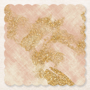 *~* Texturierter Rosé-Gold-Glitter Golden Untersetzer