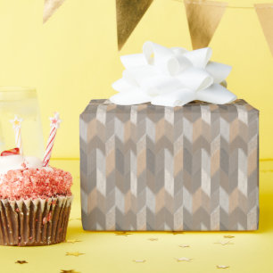 Texturiertes Blau, Gelb, Oliv-Chevron. Geschenkpapier