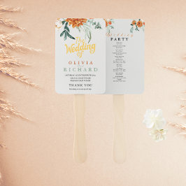 Texturiertes Boho-Pampasgras-Hochzeitsprogramm-Han Fächer