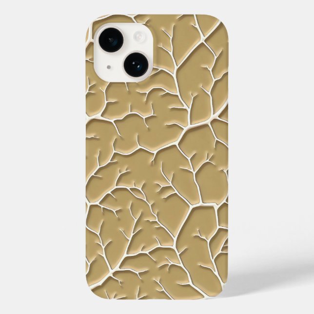 Texturiertes Khaki-Ast-iPhone-Case für Stil Case-Mate iPhone 14 Hülle (Rückseite)