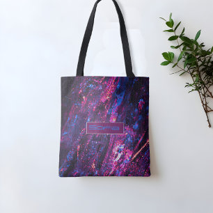 Texturiertes Muster Name lila Tragetasche Tasche
