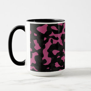 Texturiertes rosa und schwarzes Tarnmuster abstrak Tasse