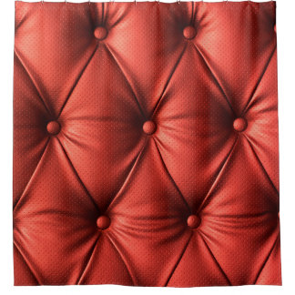 Texturiertes Rotes Leder: Detailliertes Material N Duschvorhang