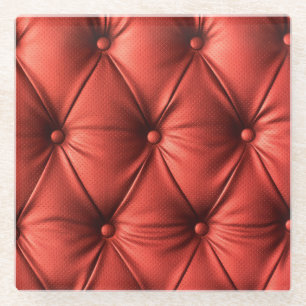 Texturiertes Rotes Leder: Detailliertes Material N Glasuntersetzer