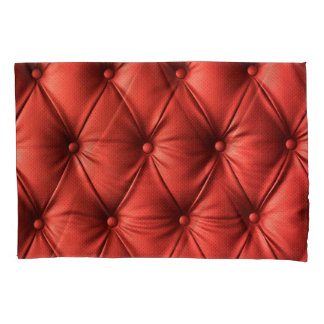 Texturiertes Rotes Leder: Detailliertes Material N Kissenbezug