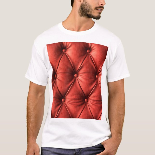 Texturiertes Rotes Leder: Detailliertes Material N T-Shirt (Vorderseite)