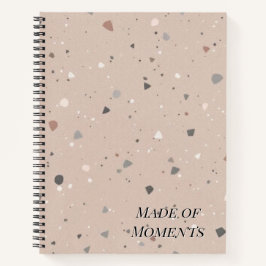 Texturiertes Terrazzo-Muster | Mocha Mousse Elegan Notizbuch