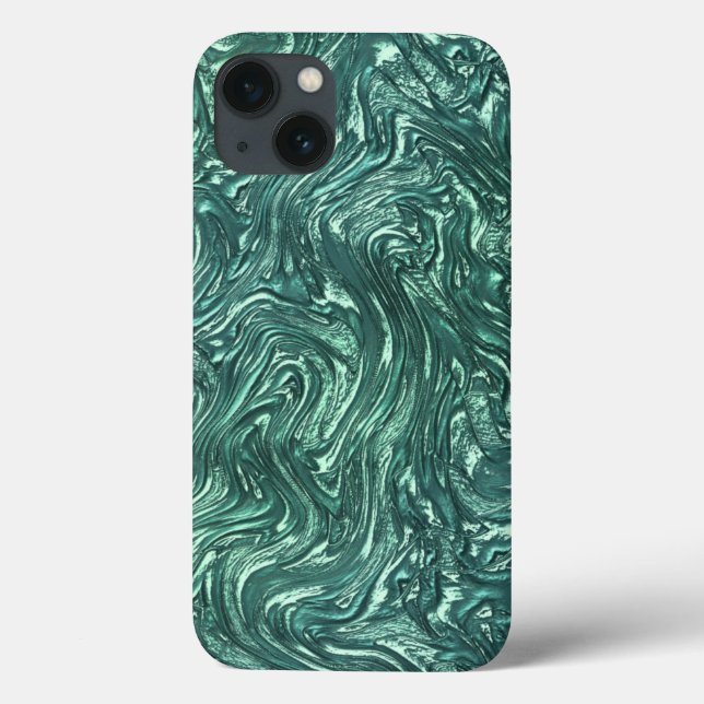 Texturjade und Blausengrün Case-Mate iPhone Hülle (Rückseite)