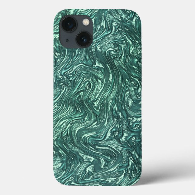 Texturjade und Blausengrün Case-Mate iPhone Hülle (Rückseite)