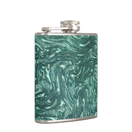 Texturjade und Blausengrün Flachmann