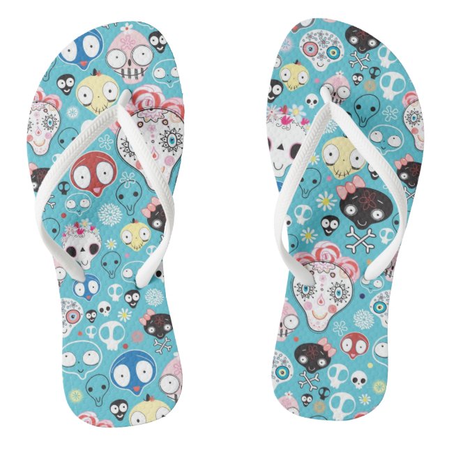 Texturlachskull Flip Flops (Fußbett)