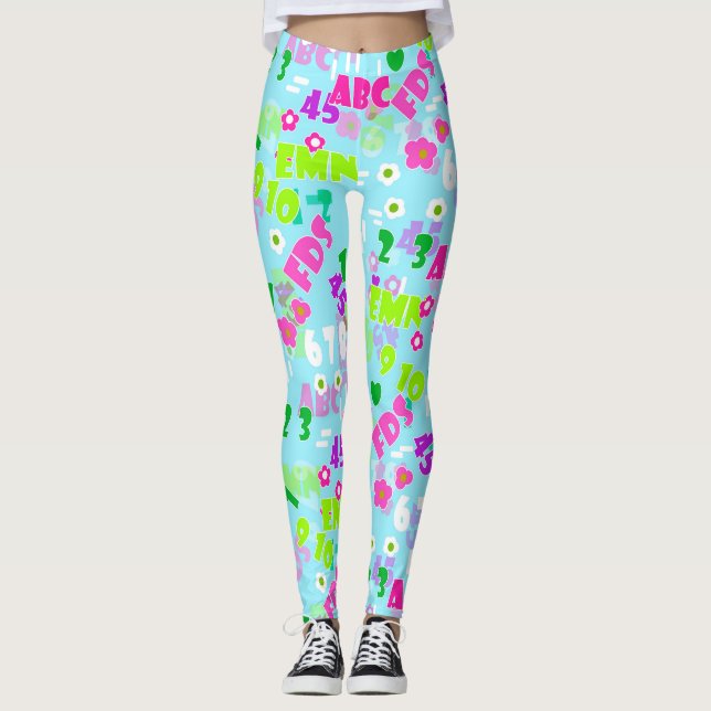Texturlehrschule für Mathematik Leggings (Vorderseite)
