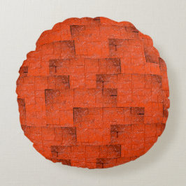 Texturmosaik, das wie eine Wand aus Ziegeln aussie Rundes Kissen
