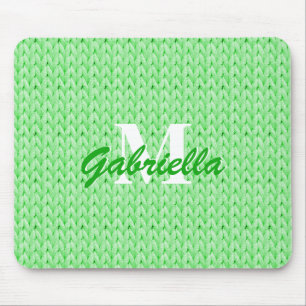 Texturmuskeln mit grüner Spinnmasse und Monogramm Mousepad