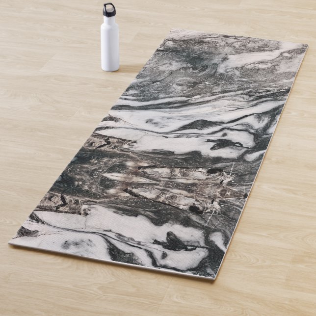 Texturmuster aus schwarzem und weißem Marmor Yogamatte (Beispiel)