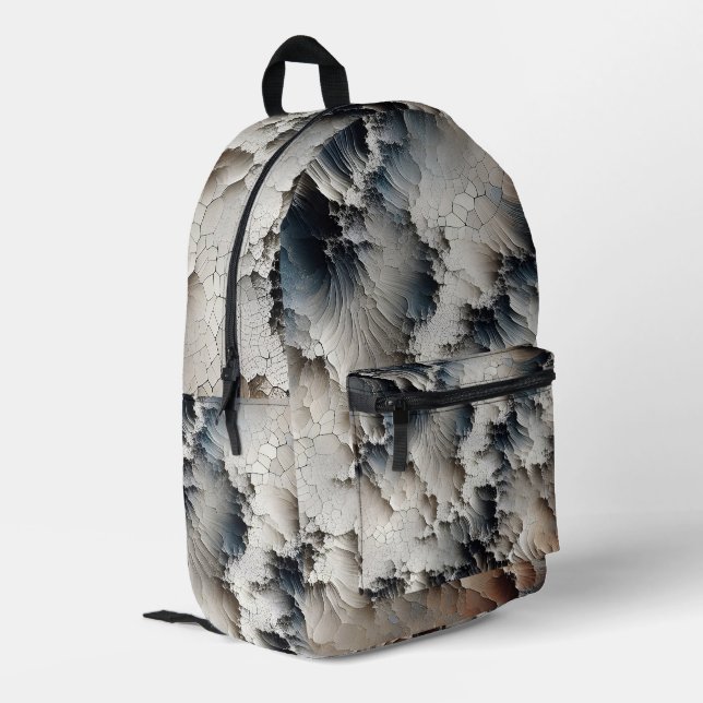 Texturriss Zurzeit Abstrakt Bedruckter Rucksack (Rückseitige Ecke links)