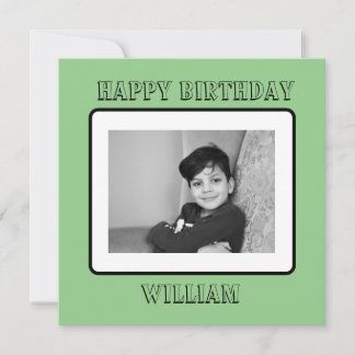 Textvorlage für Fotos, grün Einladung