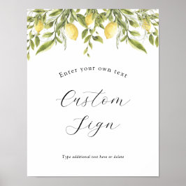 Textzeichen für Lemon und Grünflächen Poster