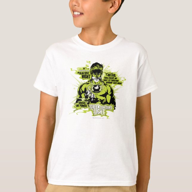 Textzusammenfassung mit grüner Schrift - Farbe T-Shirt (Vorderseite)