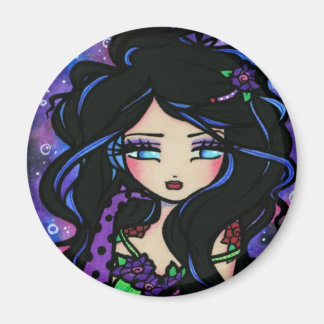 "Teya" Mermaid Fantasy Fairy Rose Magnet (Vorne)
