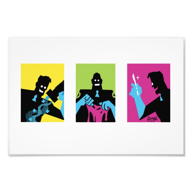 TF2 BLU medic triptych white print Fotodruck (Vorne)