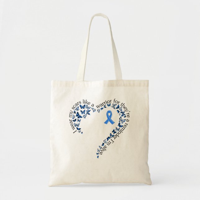 Tg Herz Butterfly Gallone Colon Cancer Awareness m Tragetasche (Vorne)
