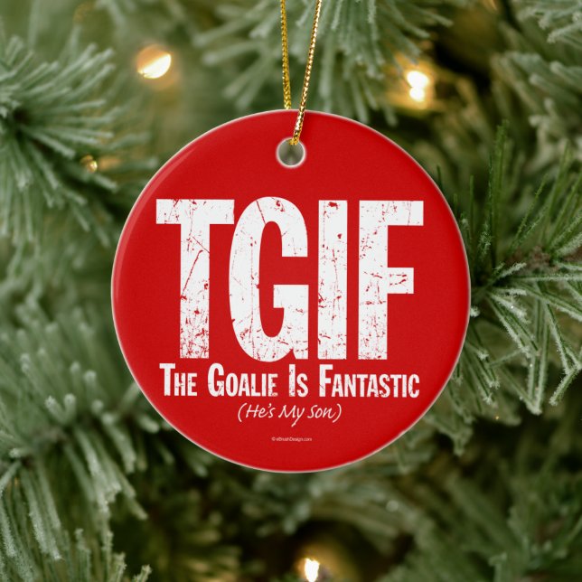 TGIF: Die Goalie ist fantastisch (Hockey) Keramik  Keramik Ornament (Baum)