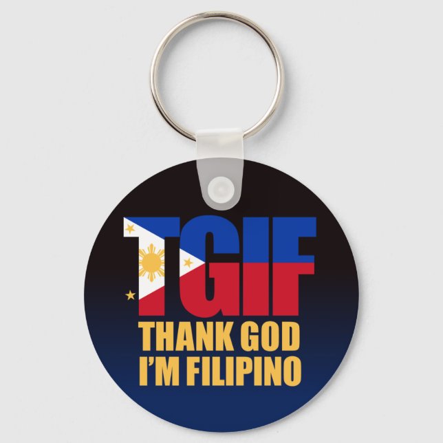 TGIF Filipino mit philippinischer Flagge Schlüsselanhänger (Vorderseite)