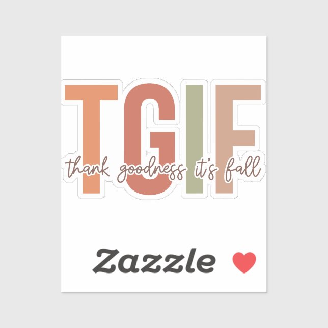 TGIF Gott sei Dank ist es Fall Aufkleber (Blatt)