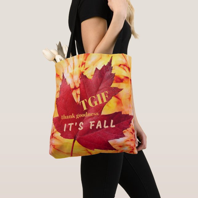 TGIF Zitat Gott sei Dank Herbst Herbst-Blätter Tasche (Von Nahem)