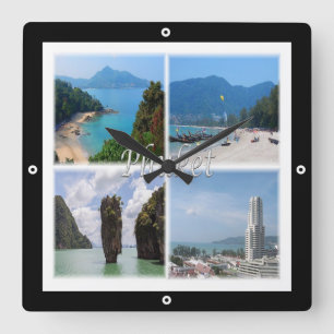 TH004 PHUKET, Thailand, Quadratische Wanduhr