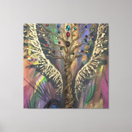 Th Divine Tree Of Life celestial wings and jewels  Leinwanddruck