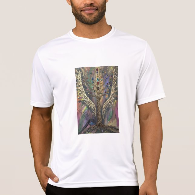 Th Divine Tree Of Life celestial wings and jewels  T-Shirt (Vorderseite)