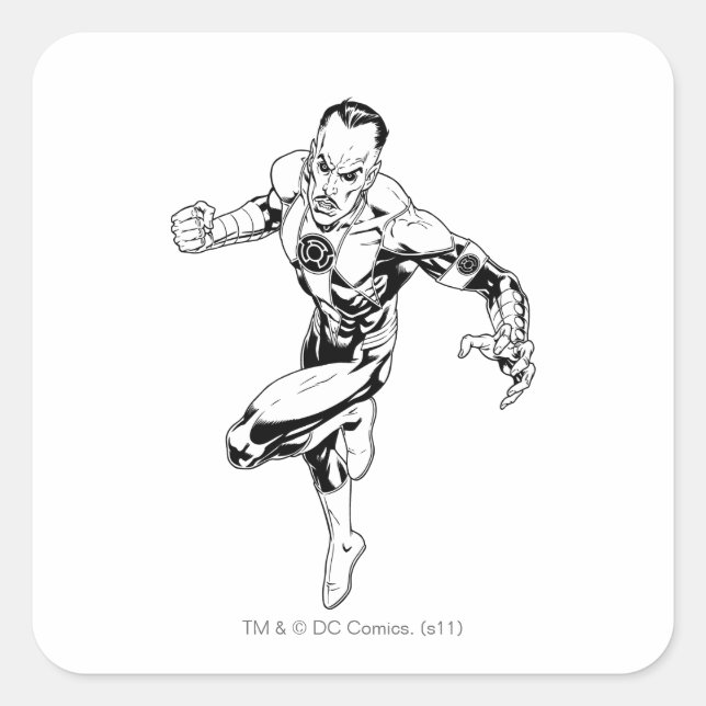 Thaal Sinestro 3 Quadratischer Aufkleber (Vorderseite)
