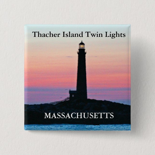 Thacher Island Twin Lights, Massachusetts Button (Vorderseite)