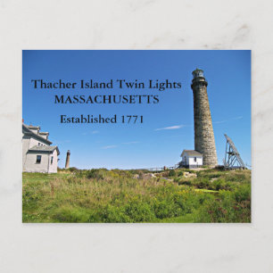 Thacher Island Twin Lights, Massachusetts Carte Po