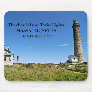 Thacher Island Twin Lights, Massachusetts Mousepad